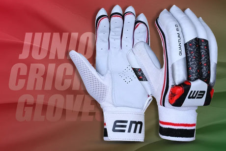 Pair of junior cricket gloves designed for kids