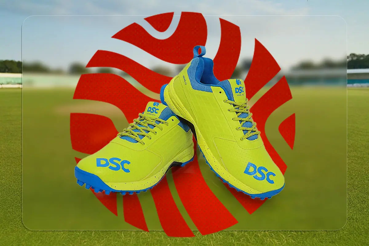 Close-up of professional cricket shoes showing outsole grip, cushioned comfort, and durable build